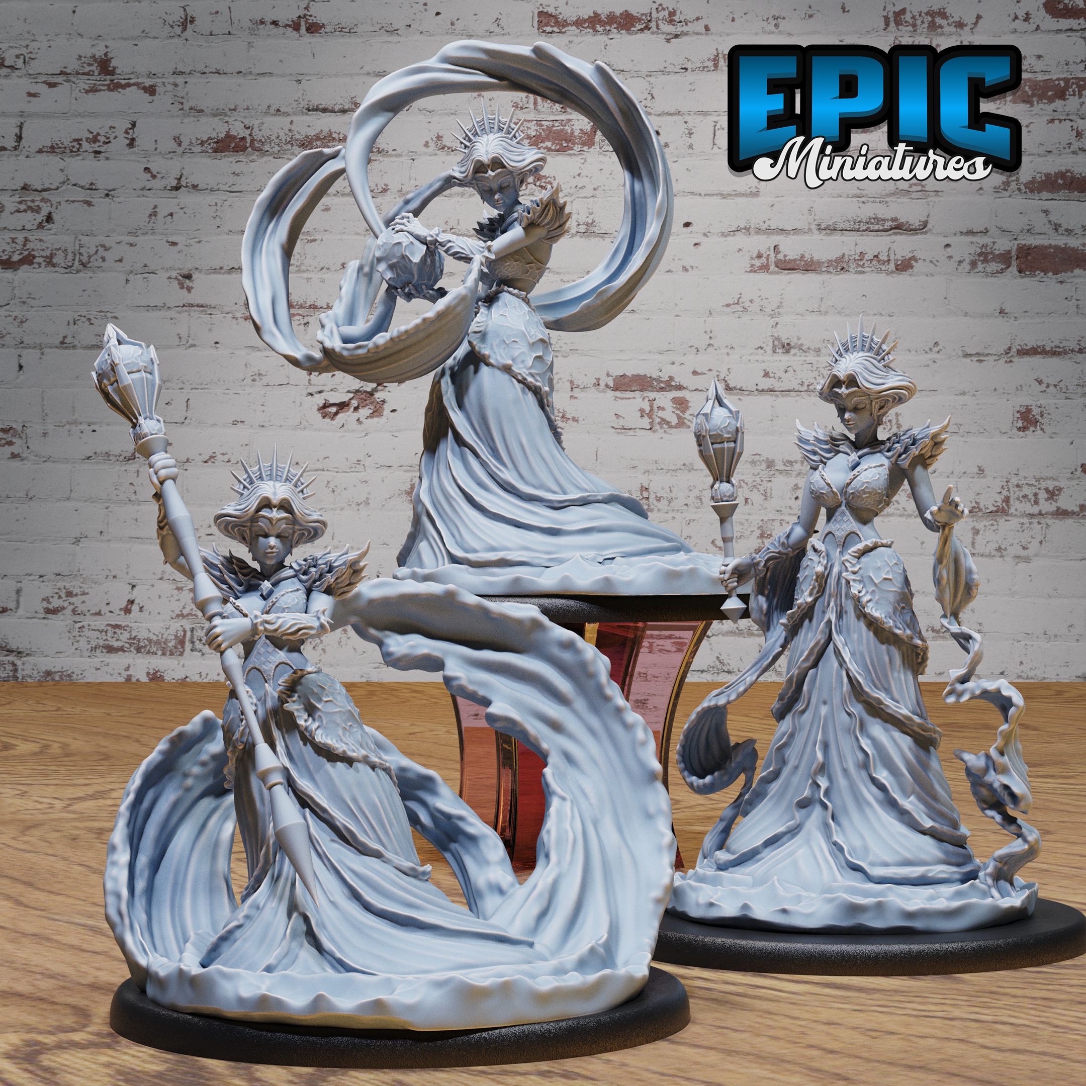 Undine Princess Set / Water Elemental / Ocean Spirit / Sea Nymph / Nature Deity / Aqua Warrior / Female Underwater Fighter / Ancient Swimmer / Mythical Humanoid Creature / Greek Myth / River War Army